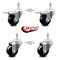 Service Caster 3.5 Inch Hard Rubber Swivel 10mm Threaded Stem Caster Total Lock Brake, 2PK SCC-TSTTL20S3514-HRS-M1015-2-S-2 - alternate 2